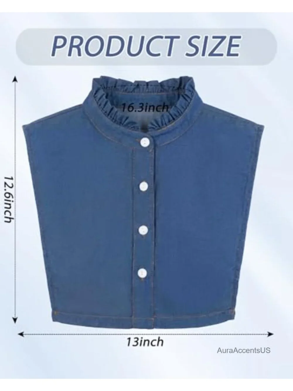 Denim Dickey Collar Faux Shirt Half Blouse Detachable Collar Choker Top